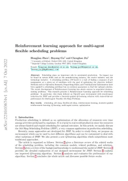 Reinforcement Learning Approach for Multi-Agent Flexible Scheduling
  Problems