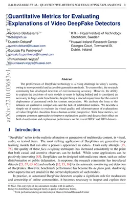 Quantitative Metrics for Evaluating Explanations of Video DeepFake
  Detectors