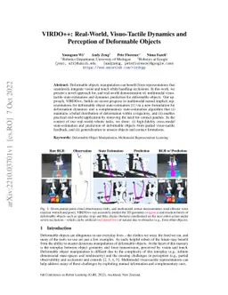 VIRDO++: Real-World, Visuo-tactile Dynamics and Perception of Deformable
  Objects