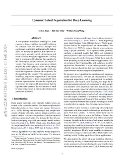 Dynamic Latent Separation for Deep Learning