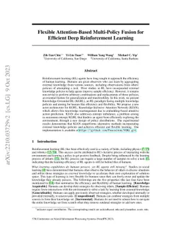 Flexible Attention-Based Multi-Policy Fusion for Efficient Deep
  Reinforcement Learning