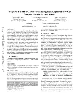 "Help Me Help the AI": Understanding How Explainability Can Support
  Human-AI Interaction