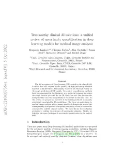 Trustworthy clinical AI solutions: a unified review of uncertainty
  quantification in deep learning models for medical image analysis