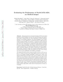 Evaluating the Performance of StyleGAN2-ADA on Medical Images