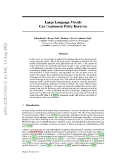 Large Language Models can Implement Policy Iteration
