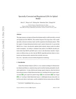 Spectrally-Corrected and Regularized Linear Discriminant Analysis for
  Spiked Covariance Model