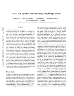 TAME: Task Agnostic Continual Learning using Multiple Experts