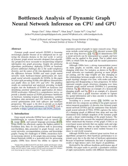 Bottleneck Analysis of Dynamic Graph Neural Network Inference on CPU and
  GPU