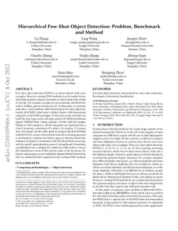 Hierarchical Few-Shot Object Detection: Problem, Benchmark and Method