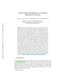 Point Cloud Upsampling via Cascaded Refinement Network