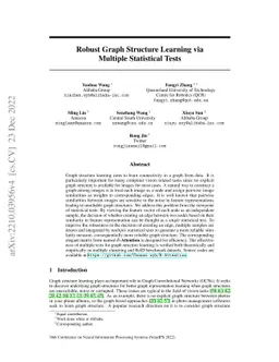 Robust Graph Structure Learning via Multiple Statistical Tests