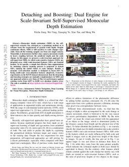 Detaching and Boosting: Dual Engine for Scale-Invariant Self-Supervised
  Monocular Depth Estimation