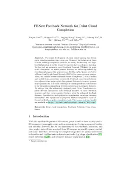 FBNet: Feedback Network for Point Cloud Completion