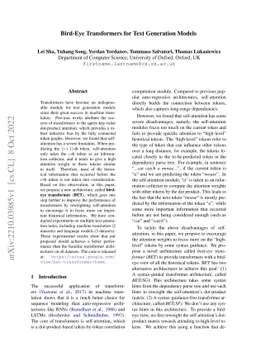 Bird-Eye Transformers for Text Generation Models