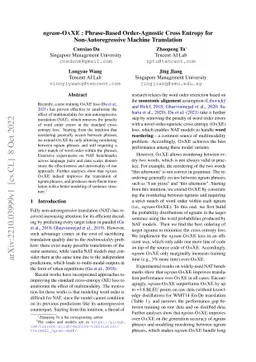 ngram-OAXE: Phrase-Based Order-Agnostic Cross Entropy for
  Non-Autoregressive Machine Translation