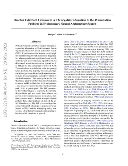 Shortest Edit Path Crossover: A Theory-driven Solution to the
  Permutation Problem in Evolutionary Neural Architecture Search