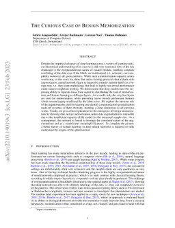 The Curious Case of Benign Memorization