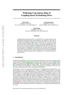 Whitening Convergence Rate of Coupling-based Normalizing Flows
