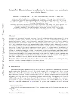 SeismicNet: Physics-informed neural networks for seismic wave modeling
  in semi-infinite domain