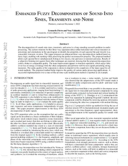 Enhanced Fuzzy Decomposition of Sound Into Sines, Transients, and Noise