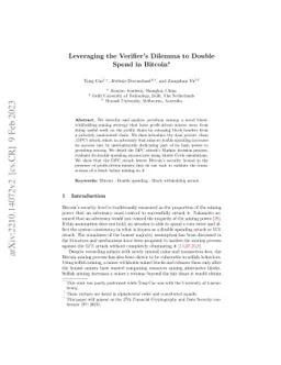Leveraging the Verifier's Dilemma to Double Spend in Bitcoin