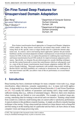 On Fine-Tuned Deep Features for Unsupervised Domain Adaptation