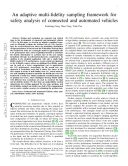 An adaptive multi-fidelity sampling framework for safety analysis of
  connected and automated vehicles