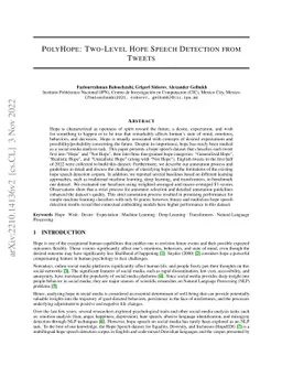 PolyHope: Two-Level Hope Speech Detection from Tweets