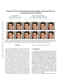 GlassesGAN: Eyewear Personalization using Synthetic Appearance Discovery
  and Targeted Subspace Modeling