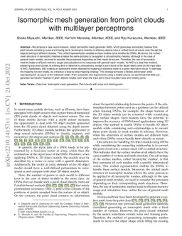 Isomorphic mesh generation from point clouds with multilayer perceptrons