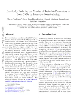 Drastically Reducing the Number of Trainable Parameters in Deep CNNs by
  Inter-layer Kernel-sharing