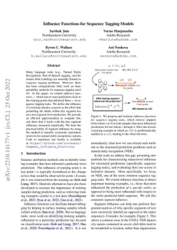 Influence Functions for Sequence Tagging Models
