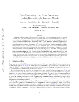 Same Pre-training Loss, Better Downstream: Implicit Bias Matters for
  Language Models
