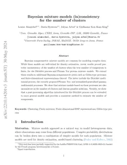 Bayesian mixture models (in)consistency for the number of clusters