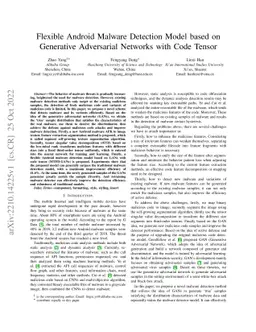 Flexible Android Malware Detection Model based on Generative Adversarial
  Networks with Code Tensor