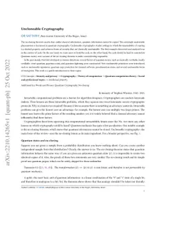 Uncloneable Cryptography