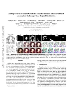 Guiding Users to Where to Give Color Hints for Efficient Interactive
  Sketch Colorization via Unsupervised Region Prioritization