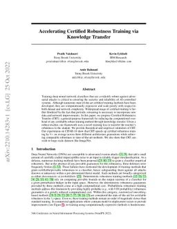 Accelerating Certified Robustness Training via Knowledge Transfer