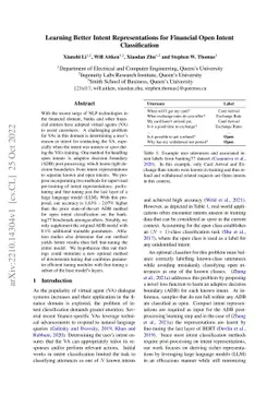 Learning Better Intent Representations for Financial Open Intent
  Classification