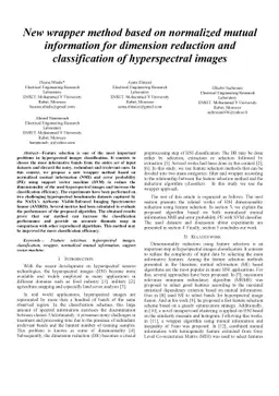 New wrapper method based on normalized mutual information for dimension
  reduction and classification of hyperspectral images