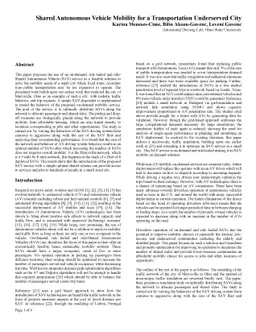 Shared Autonomous Vehicle Mobility for a Transportation Underserved City