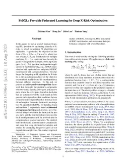 FeDXL: Provable Federated Learning for Deep X-Risk Optimization