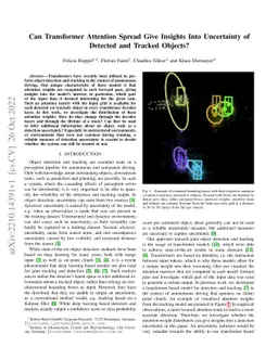 Can Transformer Attention Spread Give Insights Into Uncertainty of
  Detected and Tracked Objects?