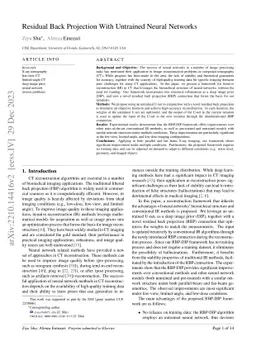 Residual Back Projection With Untrained Neural Networks