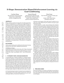 D-Shape: Demonstration-Shaped Reinforcement Learning via Goal
  Conditioning