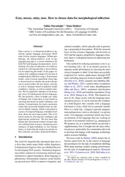 Eeny, meeny, miny, moe. How to choose data for morphological inflection