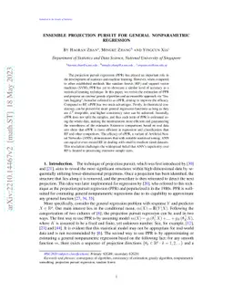 Ensemble Projection Pursuit for General Nonparametric Regression