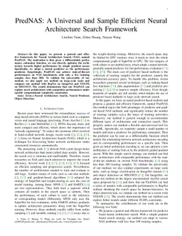 PredNAS: A Universal and Sample Efficient Neural Architecture Search
  Framework