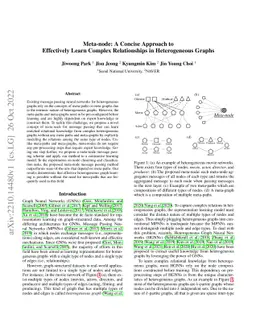 Meta-node: A Concise Approach to Effectively Learn Complex Relationships
  in Heterogeneous Graphs