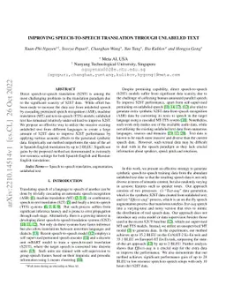Improving Speech-to-Speech Translation Through Unlabeled Text
